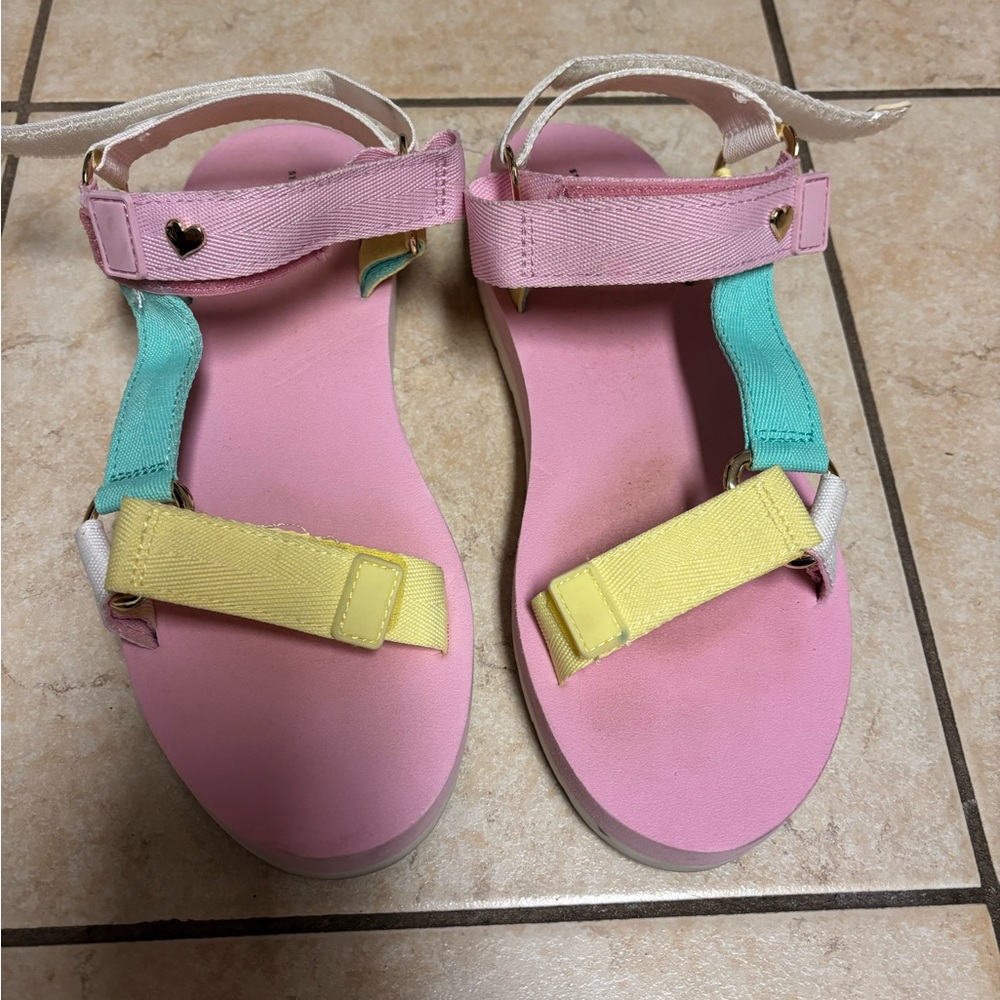 Stoney Clover Lane x Target Two Strap Sandals Pastel Pink Multicolor Size 10